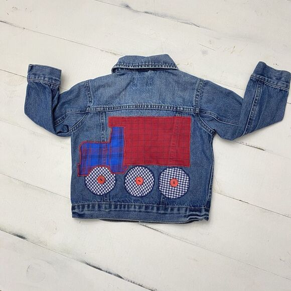 Dump Truck Embroidered Denim Trucker Jacket  Toddler 3T Children's Place - Picture 3 of 5